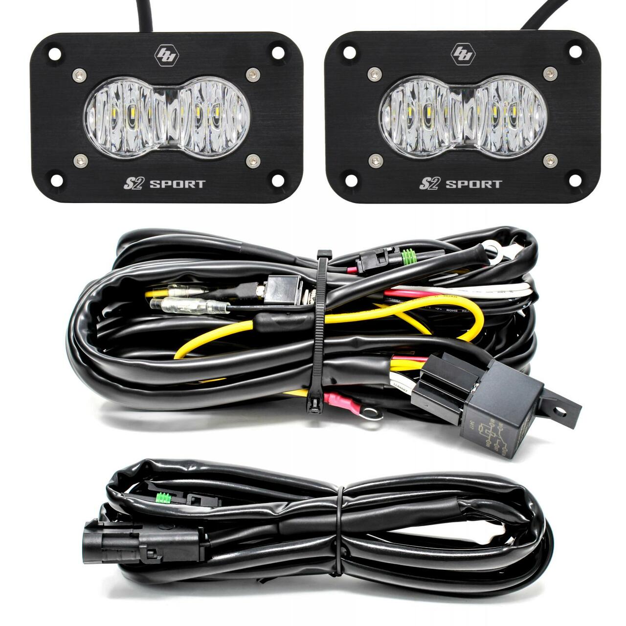 S2 SPORT BLACK FLUSH MOUNT LED LIGHT POD REVERSE KIT